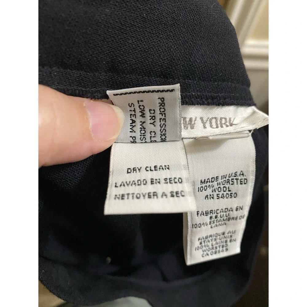 Vintage Jones New York Black Wool Pleated A-Line Ruffle Button Skirt Flowy Sz 8 - Picture 6 of 6